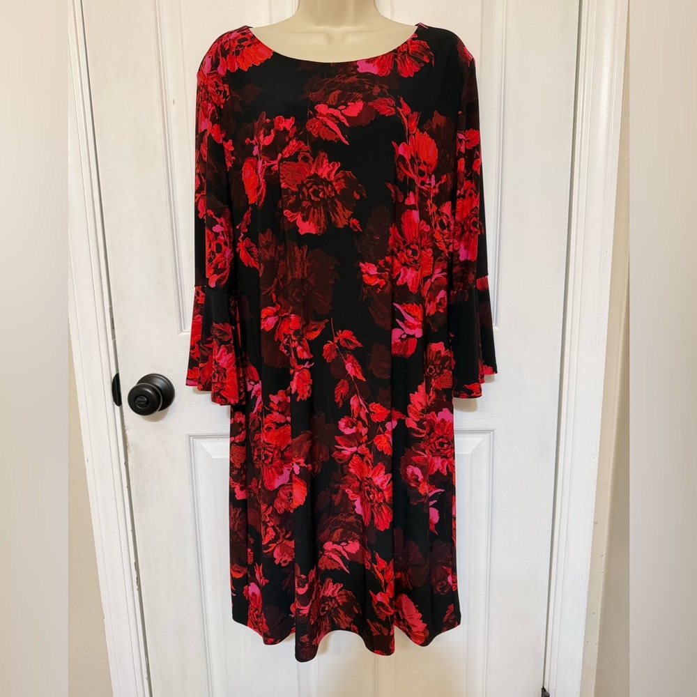 Tommy Hilfiger Floral Fit & Flare Dress Plus Size 16 - Picture 3 of 5